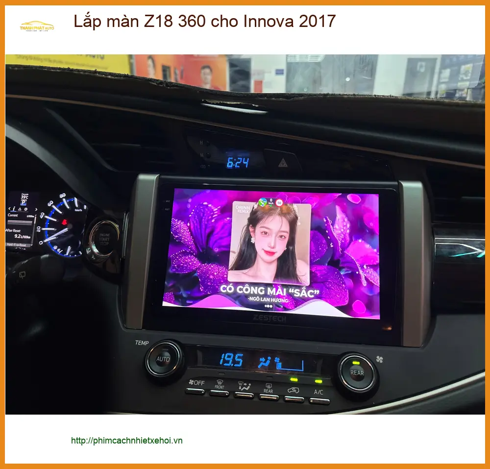 Chú Quang lắp màn hình Z18 360 cho Innova 2017 tại Quận Bình Tân để tiện di chuyển ảnh thực tế 4