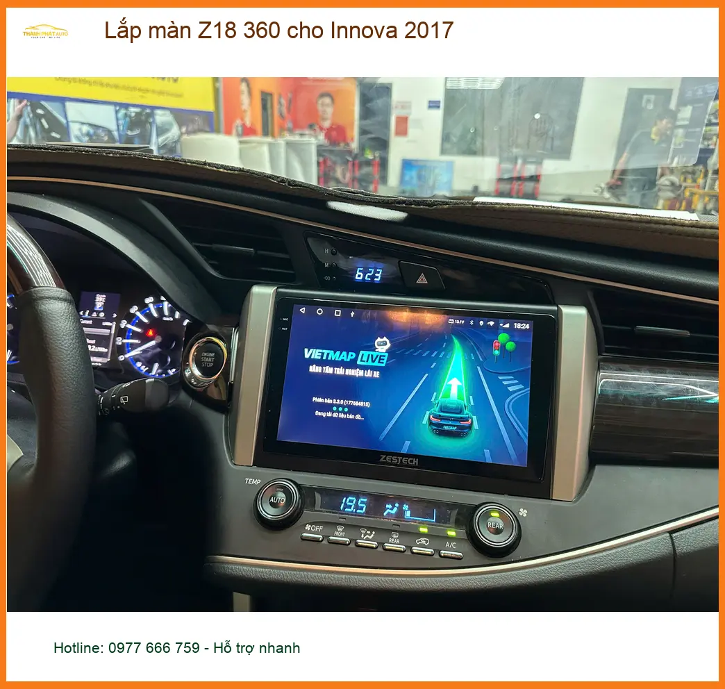 Anh Khang lắp màn Z18 360 cho Innova 2017 tại Nhà Bè để lái xe an toàn ảnh thực tế 2