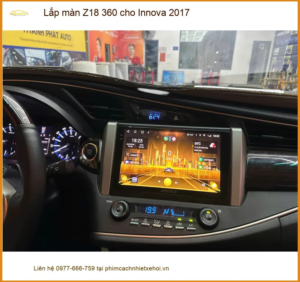 Anh Khang lắp màn Z18 360 cho Innova 2017 tại Nhà Bè để lái xe an toàn ảnh thực tế 3