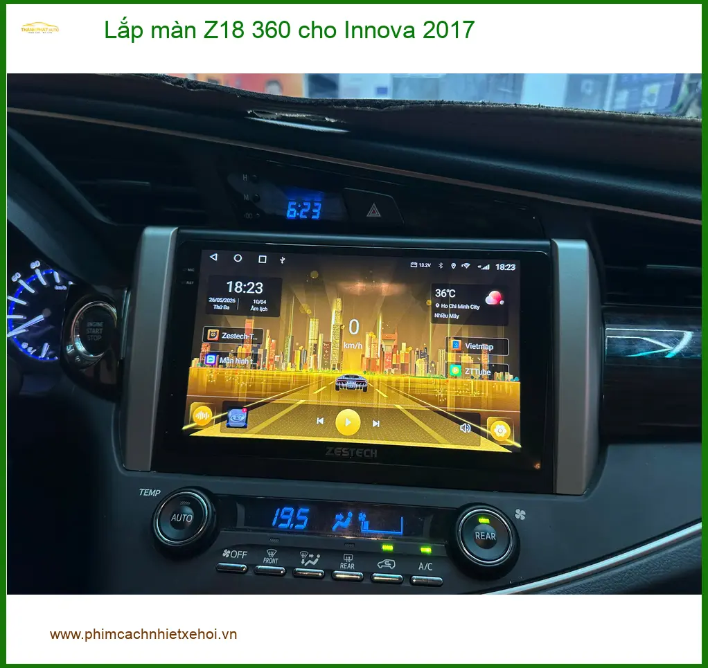 Anh Tấn lắp màn Z18 360 cho Innova 2017 tại Quận 3 để lái xe an toàn hơn ảnh thực tế 2