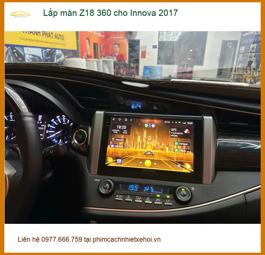 Anh Nam lắp màn Z18 360 Innova 2017 Quận Tân Phú để lái xe an toàn hơn