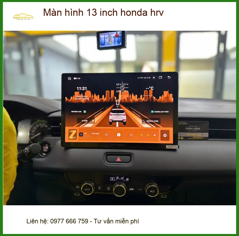Anh Cường lắp màn hình 13 inch cho Honda HR-V tại Quận 12 để nâng cấp tiện nghi