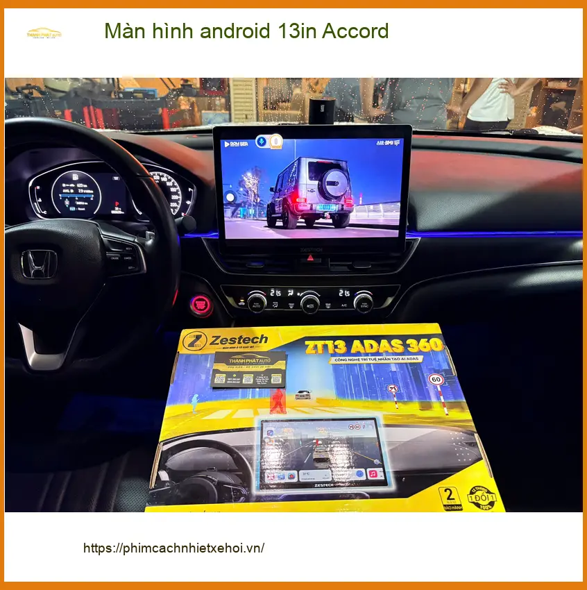 Anh Quang lắp màn hình Android 13in Accord tại Thủ Đức vì màn zin lỗi thời ảnh thực tế 2