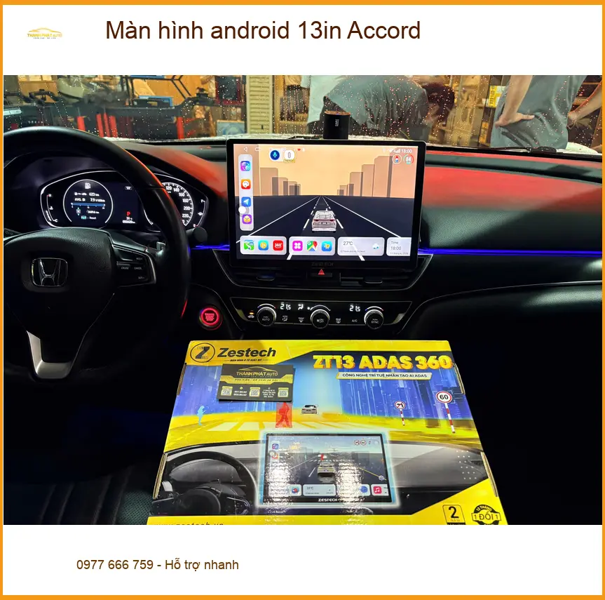Anh Quang lắp màn hình Android 13in Accord tại Thủ Đức vì màn zin lỗi thời ảnh thực tế 3