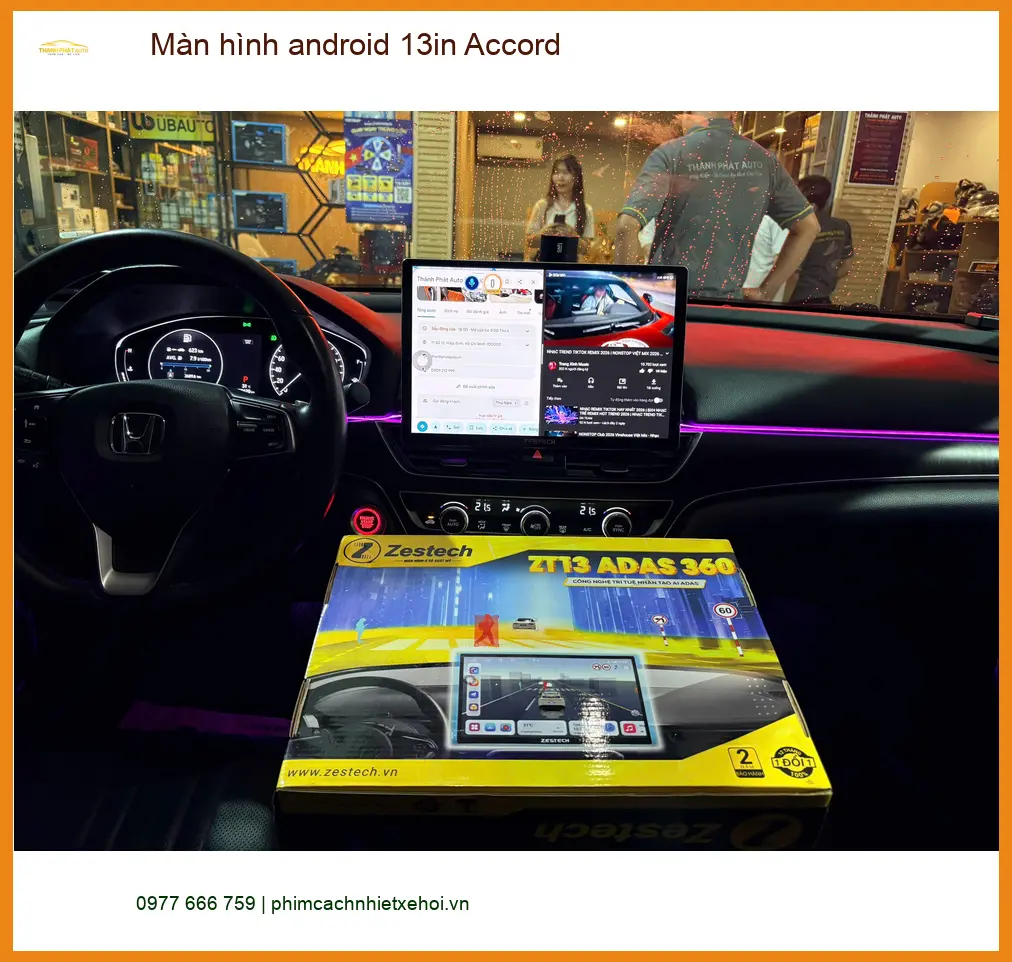 Anh Quang lắp màn hình Android 13in Accord tại Thủ Đức vì màn zin lỗi thời ảnh thực tế 4
