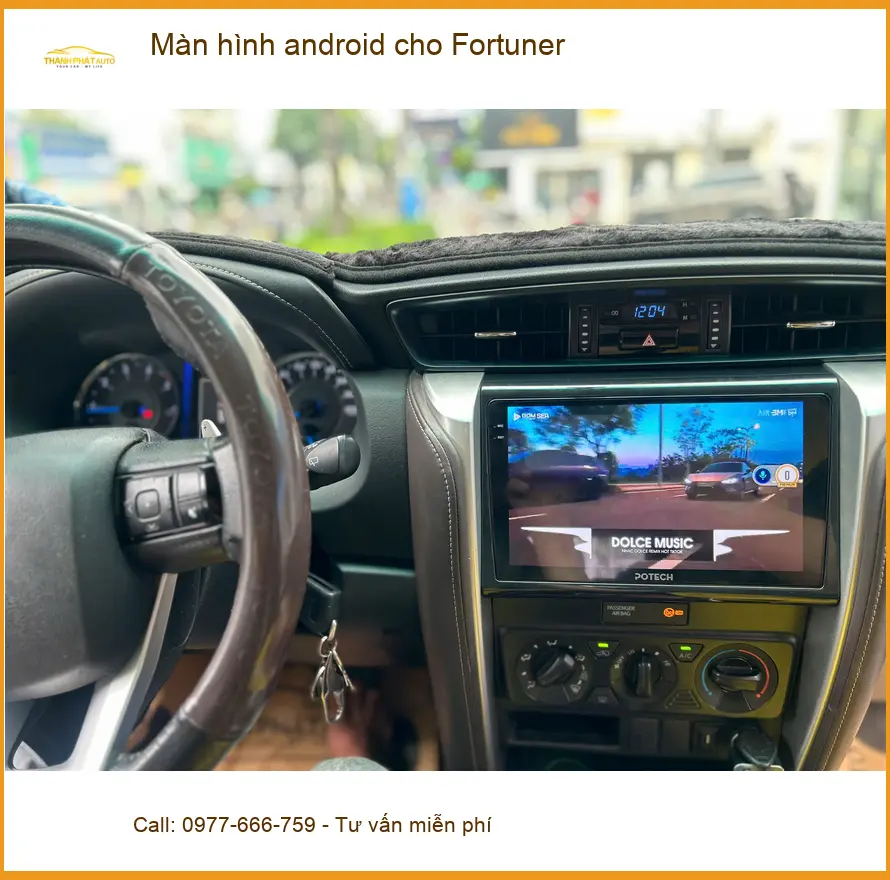 Chị An lắp màn hình Android cho Fortuner tại Quận 2 để tiện đường di chuyển ảnh thực tế 3