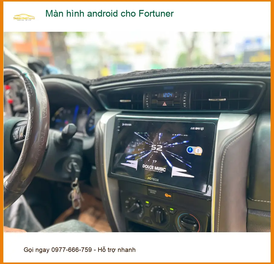 Chị An lắp màn hình Android cho Fortuner tại Quận 2 để tiện đường di chuyển ảnh thực tế 5