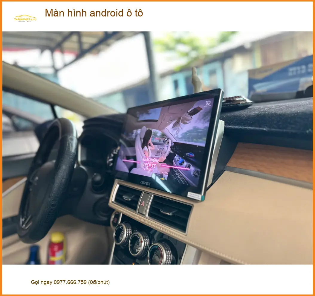 Chị Thảo lắp màn hình android ô tô cho Hyundai Santa Fe ở Quận Thủ Đức