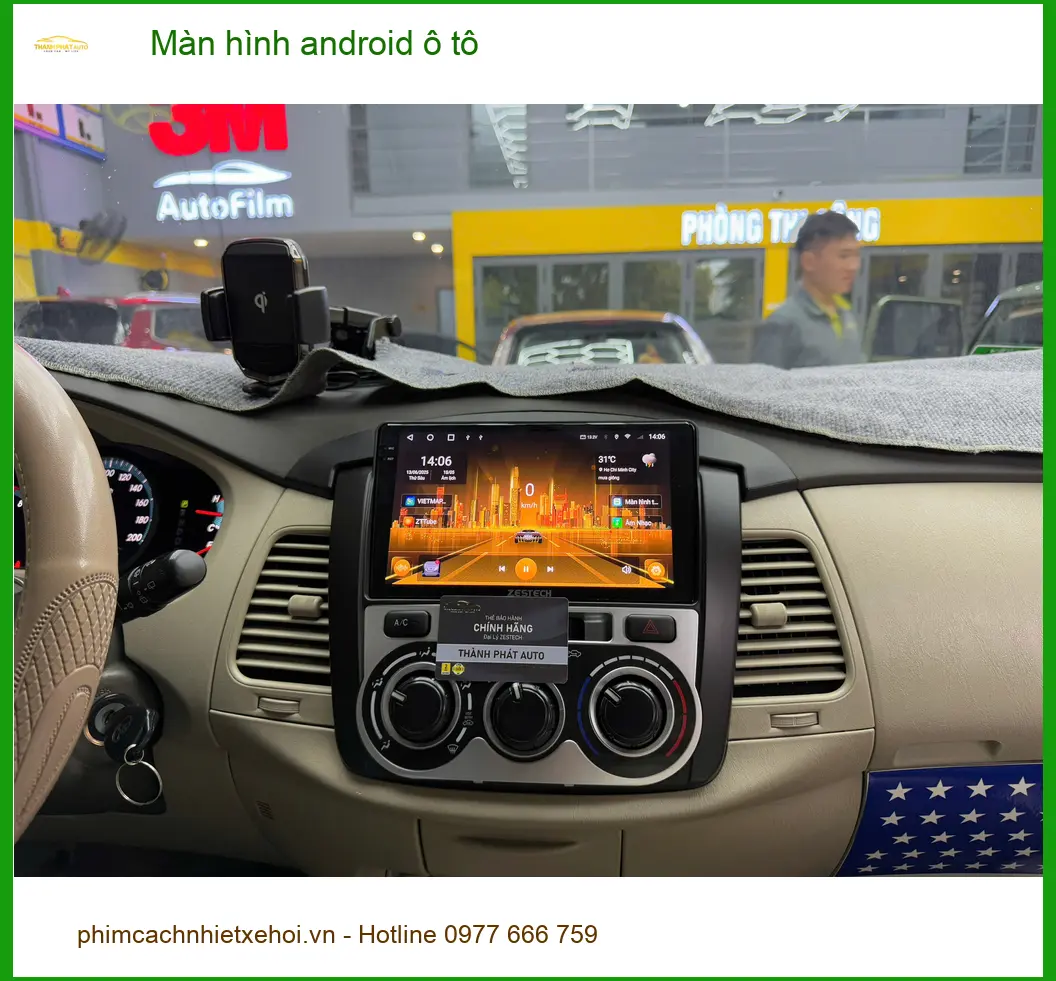 Chị Phương lắp màn hình Android ô tô Hyundai Accent tại Thủ Đức ảnh thực tế 4