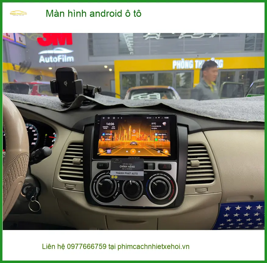 Anh Phong lắp màn hình android ô tô cho Hyundai Santa Fe tại Hóc Môn ảnh thực tế 2