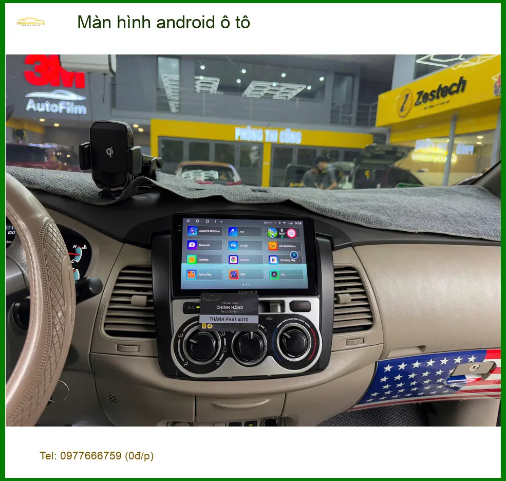Anh Phong lắp màn hình android ô tô cho Hyundai Santa Fe tại Hóc Môn ảnh thực tế 3