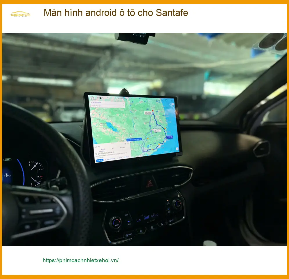 Chị Lan lắp màn hình android ô tô Santafe Quận 12 cho hành trình mới ảnh thực tế 3