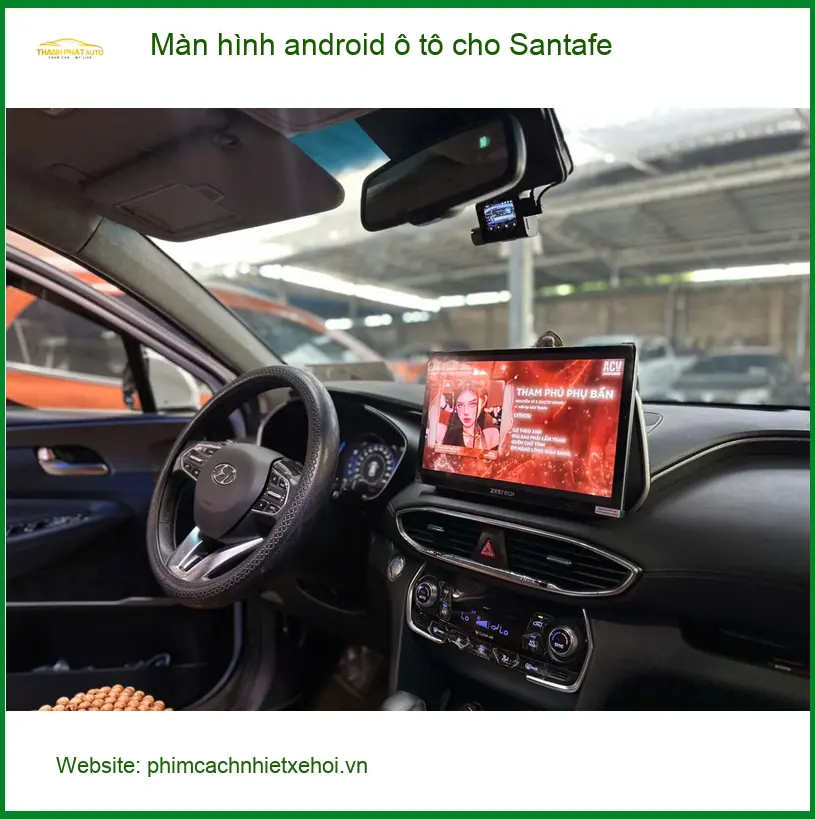 Chị Lan lắp màn hình android ô tô Santafe Quận 12 cho hành trình mới ảnh thực tế 4