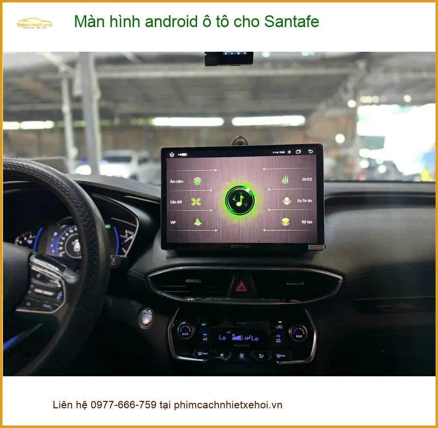 Anh Tuấn lắp màn hình Android ô tô cho Santafe để giải trí trên xe tại Quận 4