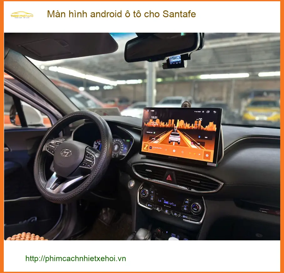 Anh Tuấn lắp màn hình Android ô tô cho Santafe để giải trí trên xe tại Quận 4 ảnh thực tế 3