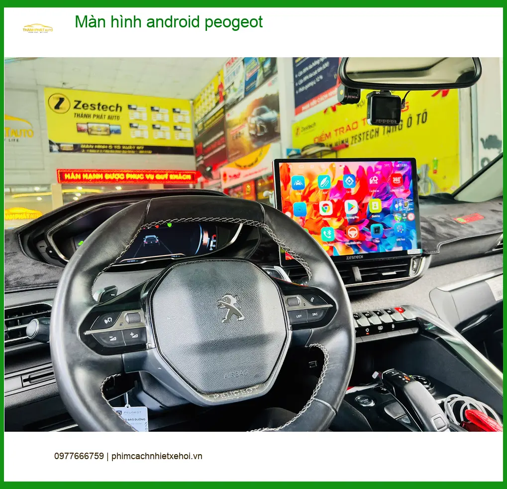 Chú Tùng lắp màn hình Android Peugeot 5008 tại Quận 2 để tiện di chuyển ảnh thực tế 2