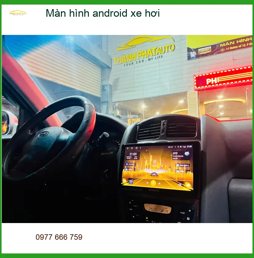 Chị Thanh lắp màn hình Android xe hơi Hyundai Accent tại Quận Bình Thạnh