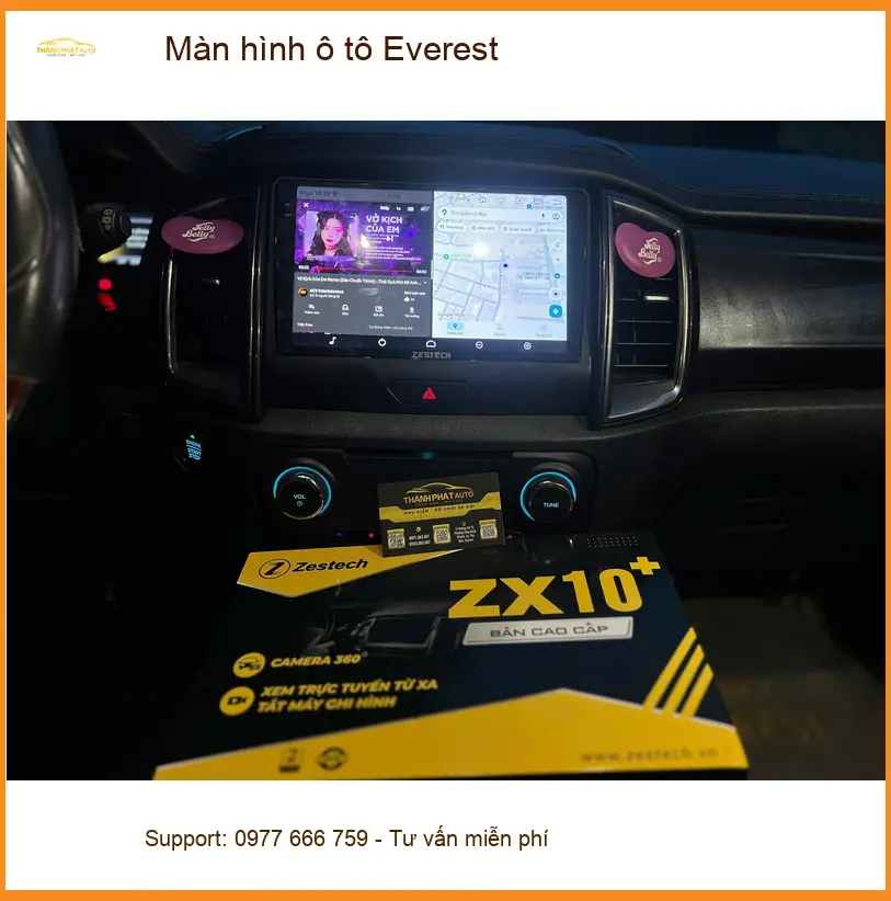 Chị Mai lắp màn hình ô tô Everest Quận Bình Tân vì màn zin cũ đã hỏng ảnh thực tế 3