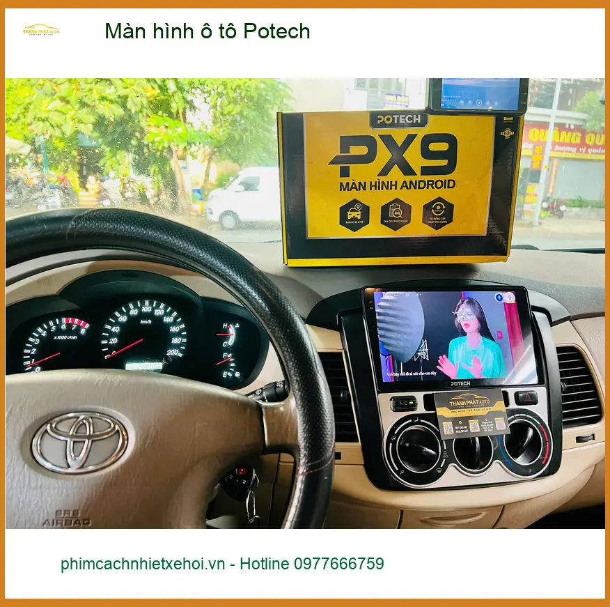 Anh Quang lắp màn hình ô tô Potech cho Hyundai Santa Fe tại Quận Tân Bình để nâng tầm tiện ích