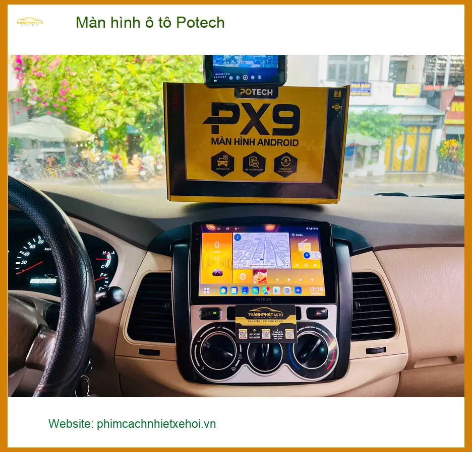 Anh Quang lắp màn hình ô tô Potech cho Hyundai Santa Fe tại Quận Tân Bình để nâng tầm tiện ích ảnh thực tế 2
