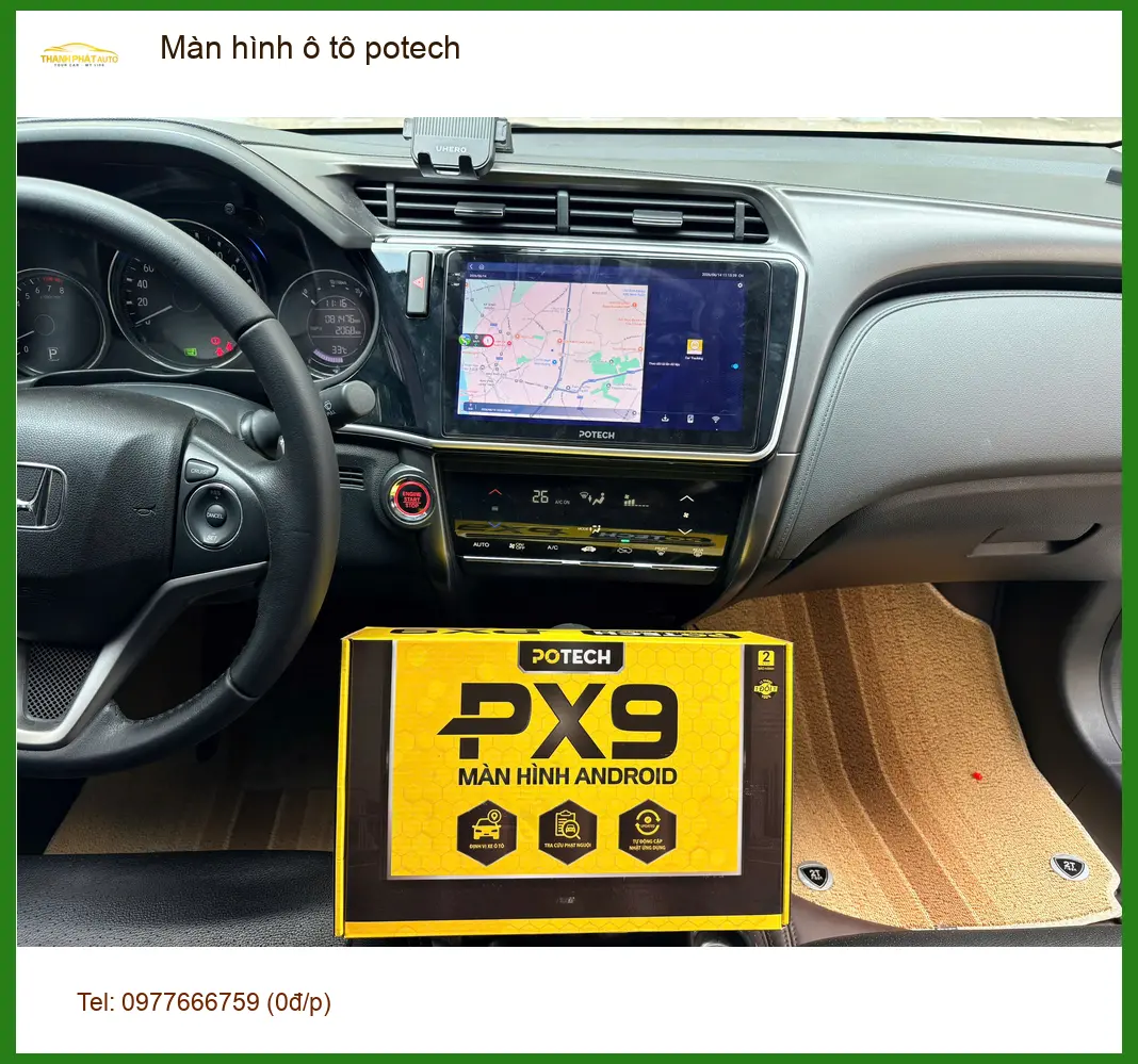 Chị Thảo nâng cấp màn hình ô tô Potech cho Hyundai Accent tại Quận 8 ảnh thực tế 2