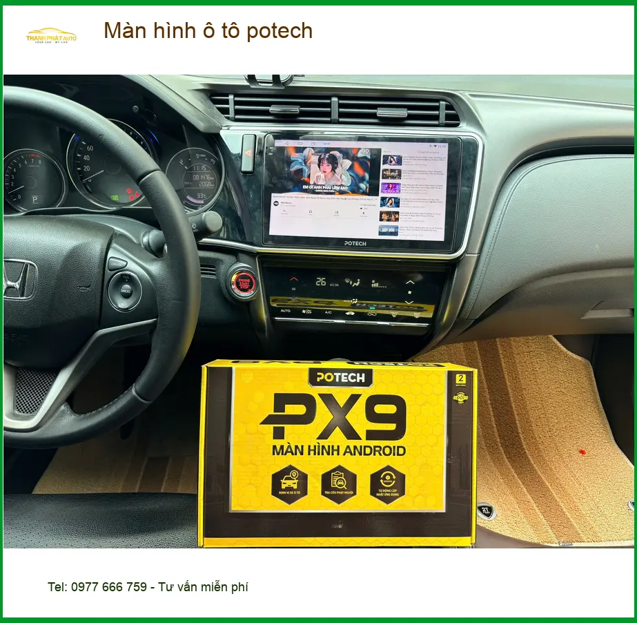 Chị Thảo nâng cấp màn hình ô tô Potech cho Hyundai Accent tại Quận 8 ảnh thực tế 4