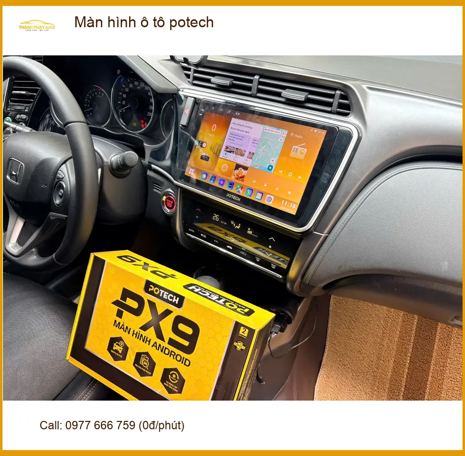 Chị Thảo nâng cấp màn hình ô tô Potech cho Hyundai Accent tại Quận 8 ảnh thực tế 5