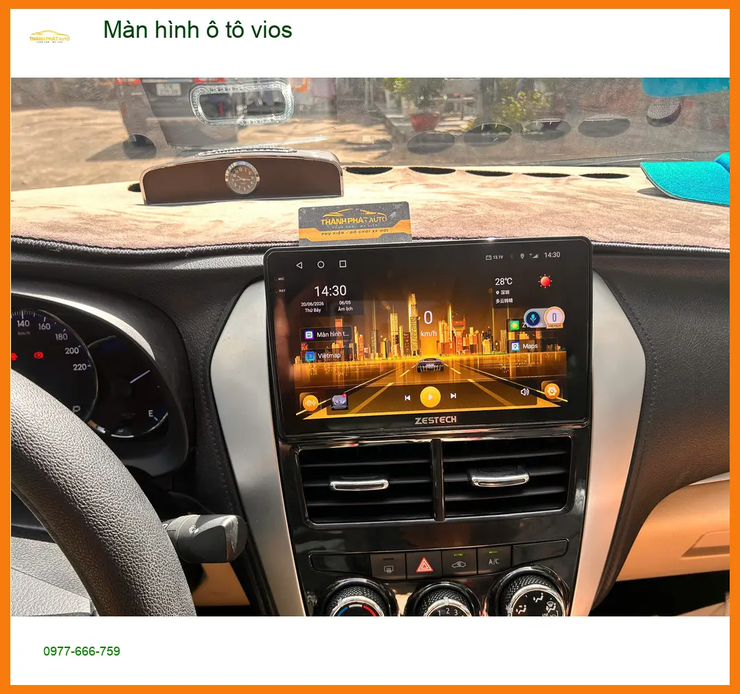 Anh Khải lắp màn hình ô tô Vios tại Quận 1 để xem YouTube và bản đồ tiện lợi hơn ảnh thực tế 2