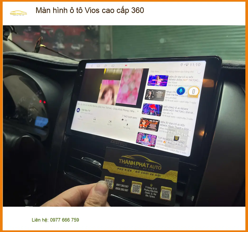 Chị Thảo lắp màn hình Vios 360 cao cấp tại Quận 10 để lái xe an toàn hơn ảnh thực tế 2