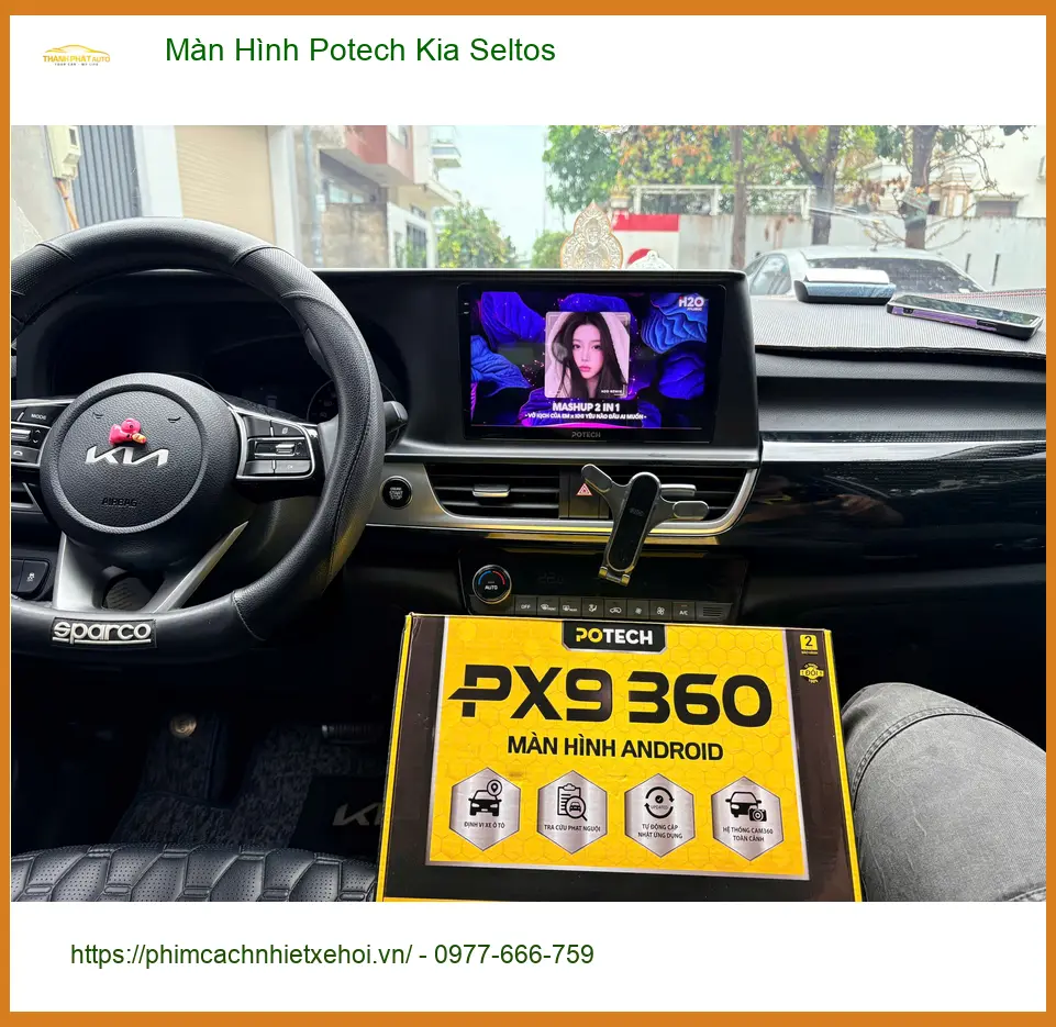 Anh Minh lắp Màn Hình Potech Kia Seltos tại Hóc Môn vì màn zin thiếu tính năng ảnh thực tế 3