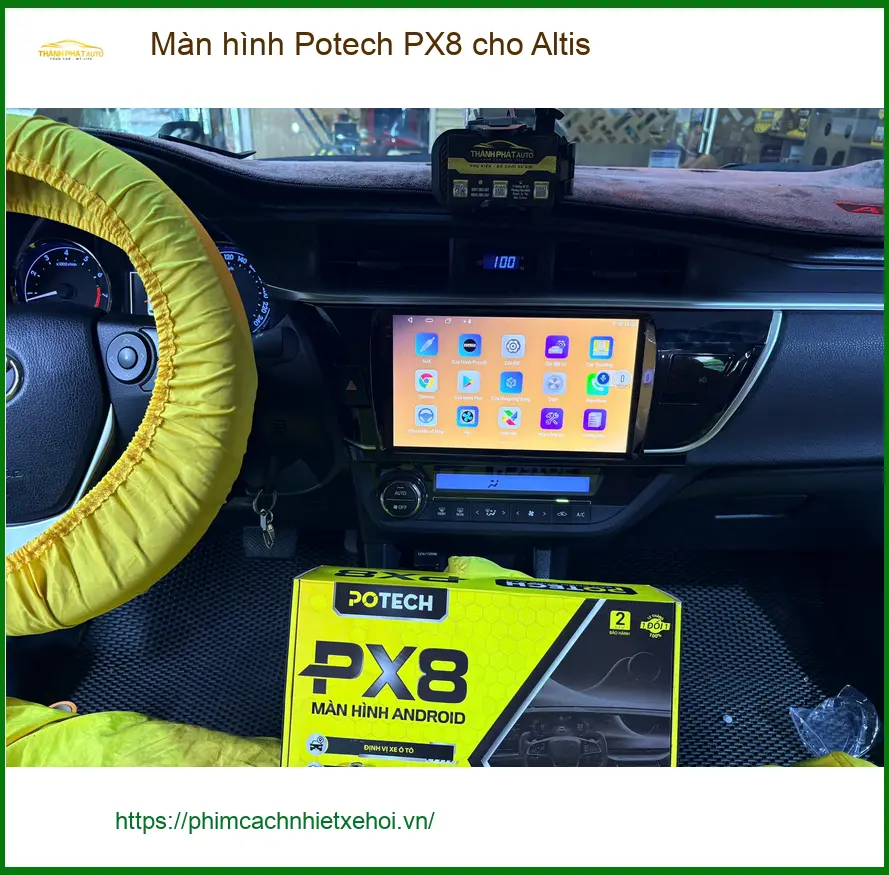 Chị Thảo lắp Màn hình Potech PX8 cho Altis tại Thủ Đức giá tốt ảnh thực tế 2