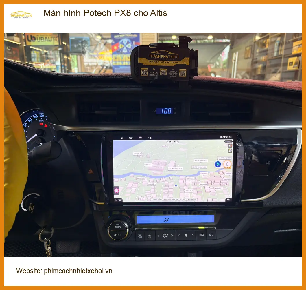 Anh Dũng lắp màn hình Potech PX8 cho Altis tại Quận 9 vì màn zin cũ đã hỏng ảnh thực tế 3