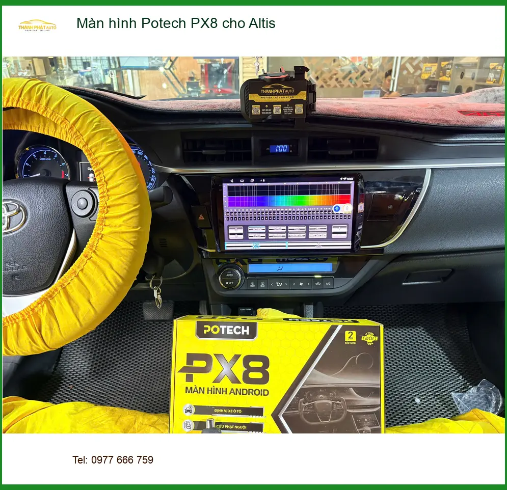 Anh Dũng lắp màn hình Potech PX8 cho Altis tại Quận 9 vì màn zin cũ đã hỏng ảnh thực tế 4