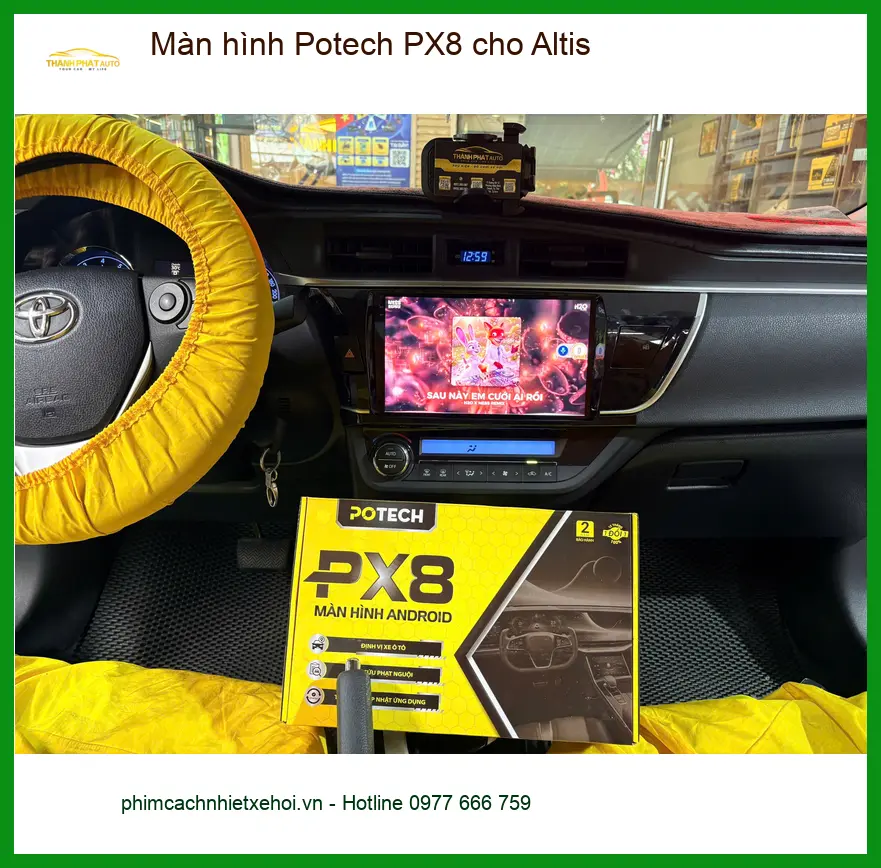 Anh Cường nâng cấp màn hình Potech PX8 cho Altis tại Nhà Bè để tiện xem bản đồ ảnh thực tế 3