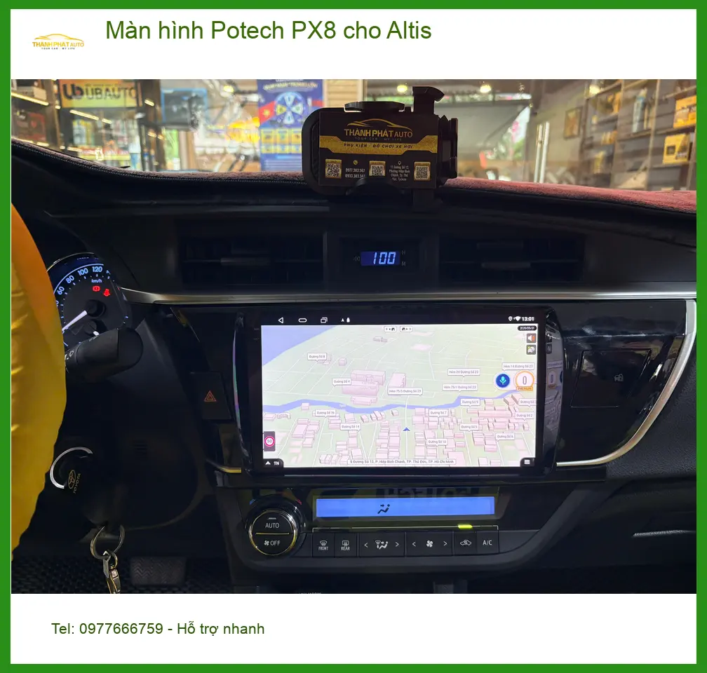 Anh Cường nâng cấp màn hình Potech PX8 cho Altis tại Nhà Bè để tiện xem bản đồ ảnh thực tế 5