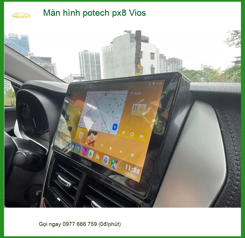 Anh Bách lắp Màn hình Potech PX8 Vios tại Hóc Môn muốn trải nghiệm giải trí tốt hơn ảnh thực tế 3