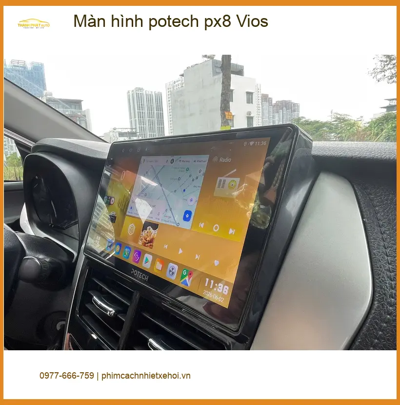 Anh Khang lắp màn hình Potech PX8 cho Vios tại Quận Tân Bình để nâng cao trải nghiệm lái xe ảnh thực tế 2