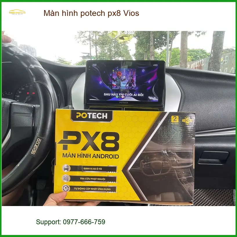 Anh Tấn lắp Potech PX8 Vios Quận Bình Chánh vì màn hình cũ hay giật lag ảnh thực tế 3