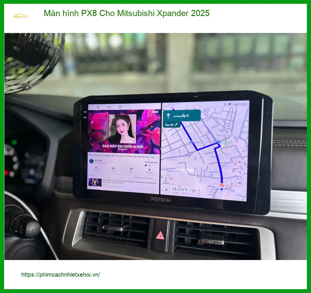 Anh Đức nâng cấp màn hình PX8 cho Mitsubishi Xpander 2025 tại Hóc Môn