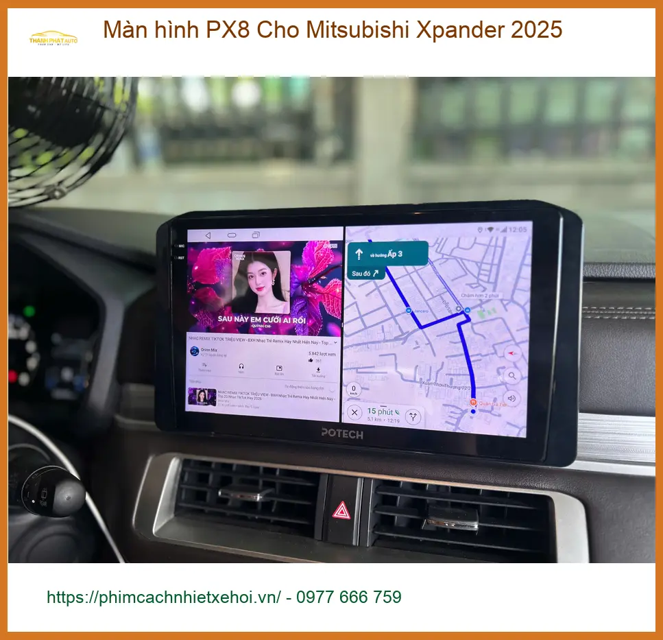 Chị Bích lắp Màn hình PX8 cho Mitsubishi Xpander 2025 tại Quận 2 để nâng tầm giải trí