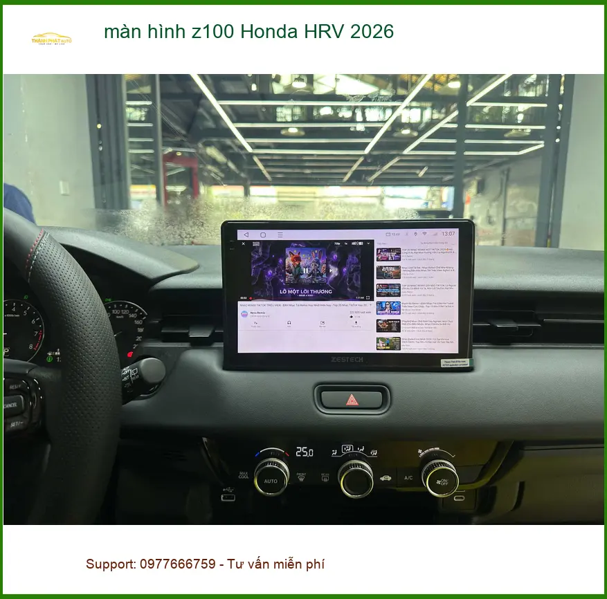 Anh Quang lắp màn hình Z100 cho Honda HRV 2026 tại Quận 6 để nâng cấp giải trí ảnh thực tế 3
