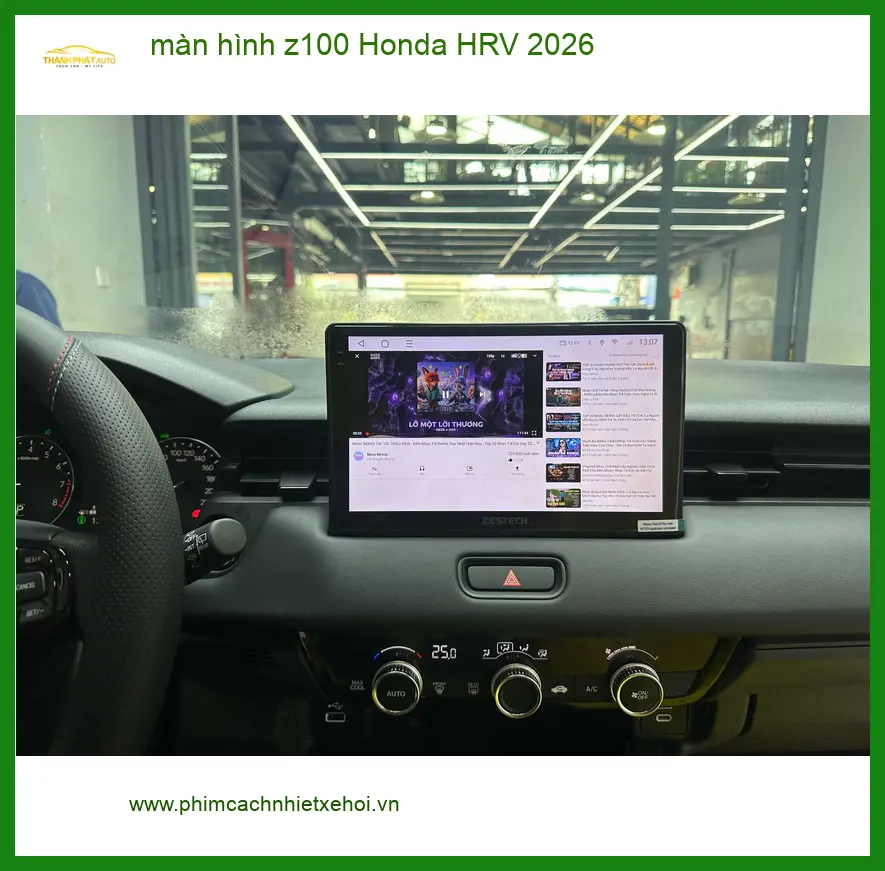 Chị Hằng lắp màn hình Z100 cho Honda HRV 2026 tại Quận 12 ảnh thực tế 4