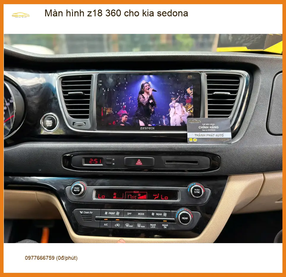 Anh Quang Vinh lắp màn hình Z18 360 cho Kia Sedona tại Quận Bình Chánh.