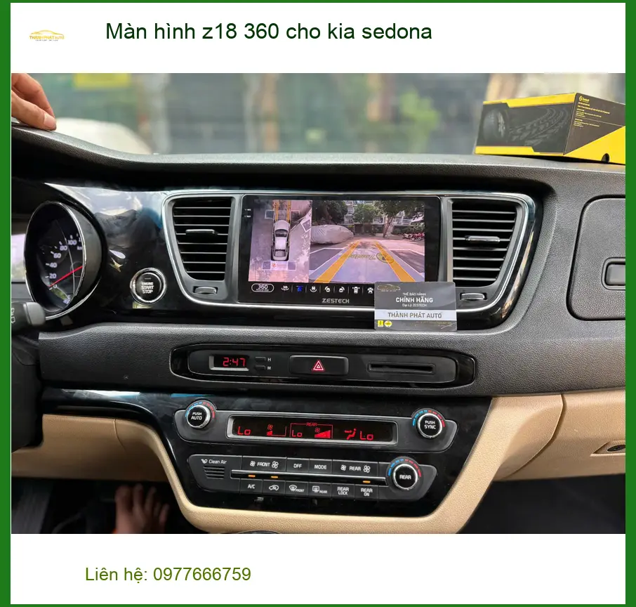 Anh Quang lắp Màn hình Z18 360 cho Kia Sedona tại Quận Tân Phú để lái xe an toàn hơn