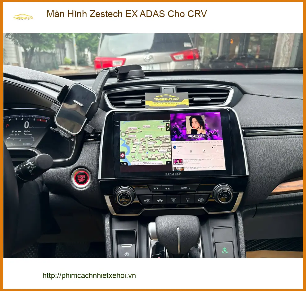 Anh Kiệt lắp Màn Hình Zestech EX ADAS cho CRV Quận 5 để lái xe an toàn hơn. ảnh thực tế 2