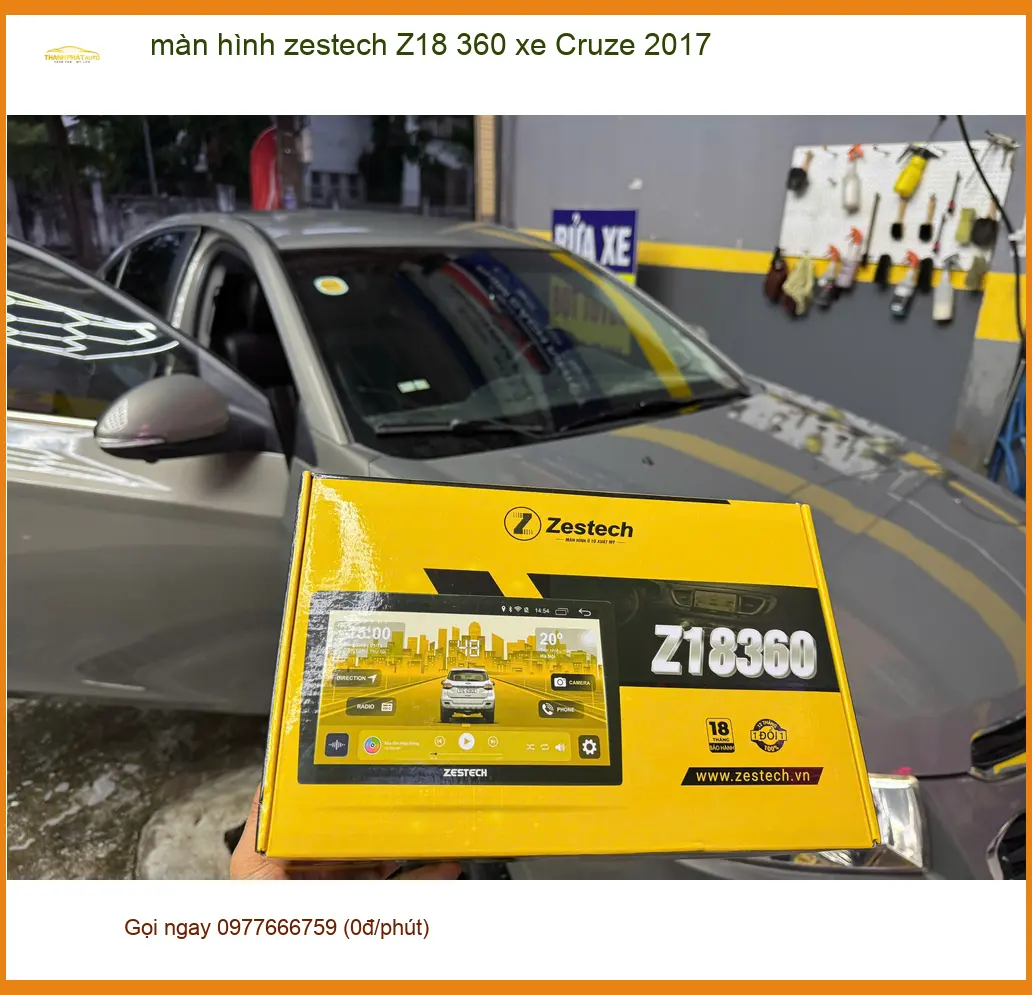 Anh Hoàng Long lắp màn hình Zestech Z18 360 xe Cruze 2017 tại Bình Chánh