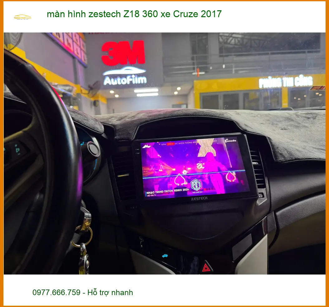 Anh Hoàng Long lắp màn hình Zestech Z18 360 xe Cruze 2017 tại Bình Chánh ảnh thực tế 4