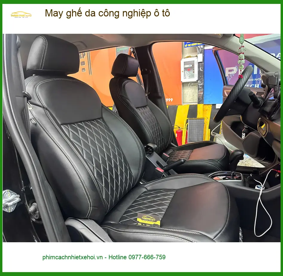 Anh Khải may ghế da công nghiệp ô tô Hyundai Accent tại Nhà Bè, bền đẹp ảnh thực tế 2