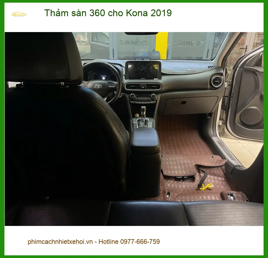 Chị Mai Anh lắp thảm sàn 360 cho Kona 2019 tại Bình Chánh để giữ xe luôn sạch sẽ
