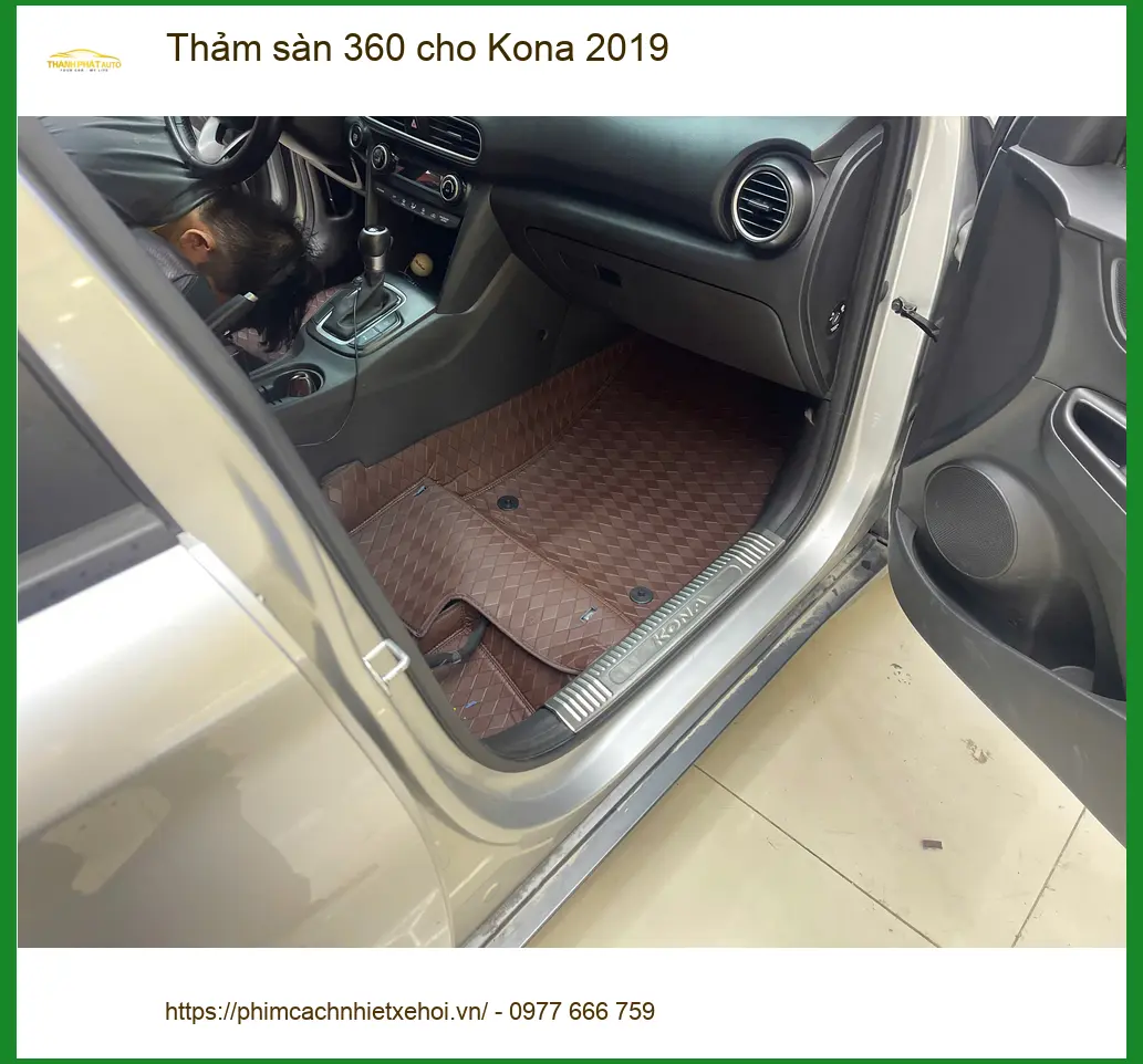 Anh Khải lắp thảm sàn 360 cho Kona 2019 tại Quận 10 để nội thất luôn sạch đẹp ảnh thực tế 2